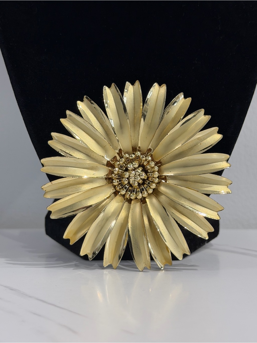 Vintage Gold Floral Statement Brooch
